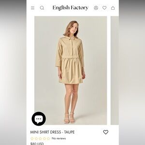 English Factory Beige Long Sleeve Dress
